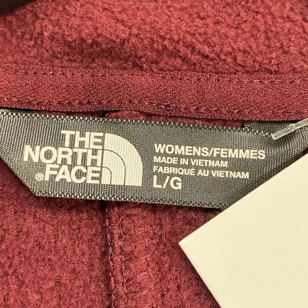 North Face Burgundy Long Hooded Coat Woman’s Size Large - Picture 8 of 8